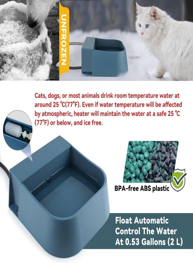 NAMSAN Automatic Water Dispenser for Dogs with Heater, Outdoor and Indoor, 2L Heated Water Bowl, Heated Watering Trough for Cats Chickens Rabbits Birds Bath Auto-Fill - Image 4